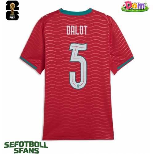 Portugal Diogo Dalot #5 Hemmatröja Kvinnor VM 2026 Kortärmad